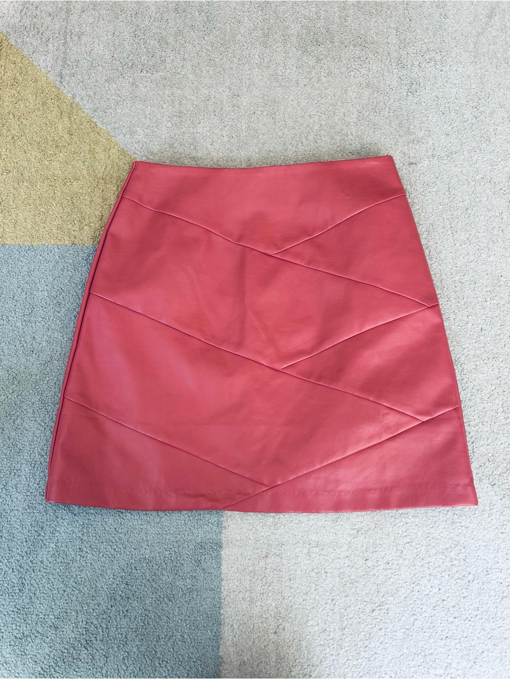 MINKPINK Coral Faux Leather Mini Skirt